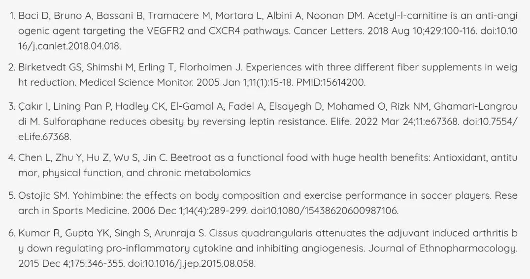 LipoSlend Official Scientific References